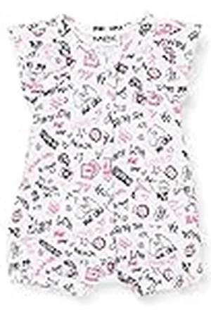 MEK Baby Girls Pagliaccetto Jersey F.sia Romper, Vit (benvit 01#Nero/A), 6 månader