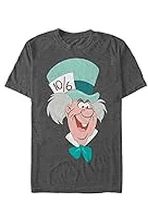 Disney Unisex Alice in Wonderland-Mad Hatter Big Face Organic Short Sleeve t-shirt, , L, , L