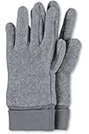 Sterntaler Unisex barnfingerhandskar av mikrofleece, med elastiska muddhandskar, silvermelange, 2, Silvermelerad, 2