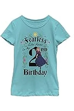 Disney Frozen Anna Birthday 2 flickor Solid Crew T-shirt, , XS