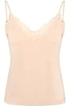 Part Two Dam Singlet topp V-hals spets detalj smal passform normal längd, , XL