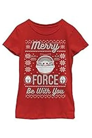 Fifth Sun Star Wars T-shirt för flickor, Merry Force Child för barn, röd, XS, , XS