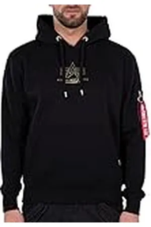 Alpha Industries Basic Hoody ML-hoodie med folietryck för män