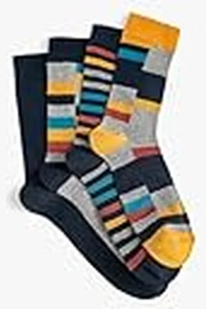 Koton Män 4-pack geometriskt mönster flerfärgade strumpor set, , One Size