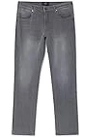 Hackett Herr grå twill denim raka jeans, , 30W x 34L/Lång