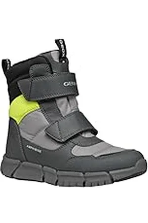 Geox Pojkar J Flexyper Boy B ABX Ankle Boot, Grå fluogul, 40 EU
