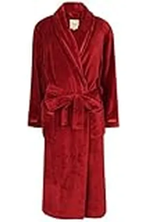 Florentina Dam mjuk fleece badrock, vinröd med band detalj, , L
