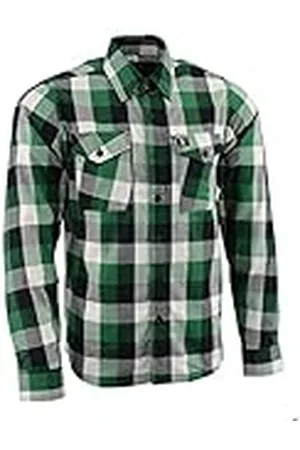 NEXGEN MNG11636 GRN/WHT långärmad flanell för män, , M