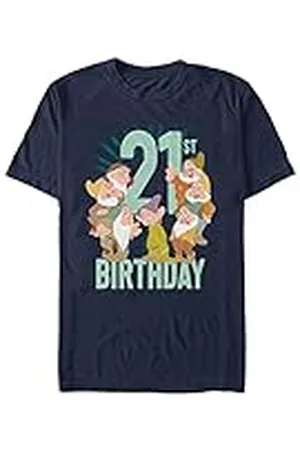 Disney Unisex Snow White Dwarves Twentyfirst Bday Organic kortärmad T-shirt, , XXL