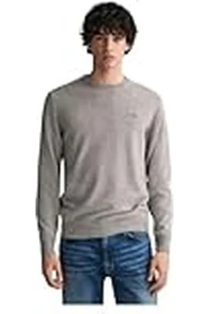 GANT Herr superfin lammull C-hals tröja, , L