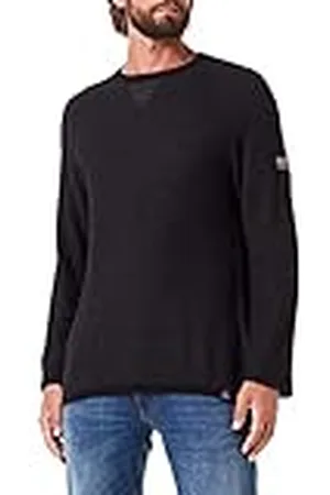 Timezone Herr spiral stickad crewneck tröja, , S