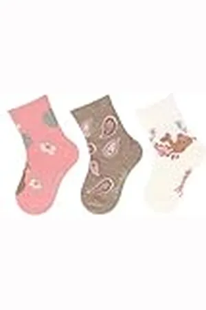 Sterntaler Strumpor 3-pack Gepard, ornament och kamel – babystrumpor för flickor i 3-pack – babystrumpor med motiv – strumpor för spädbarn i en uppsättning, , 18 EU