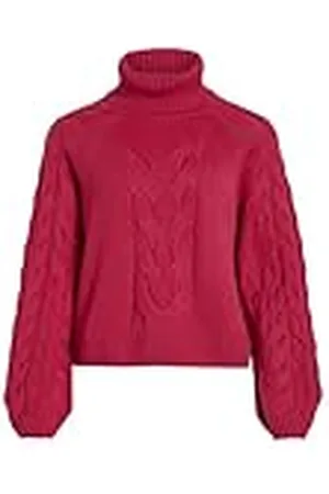 VILA Dam Vioa L/S kabel polotröja stickad topp/Pb stickad tröja, , XL