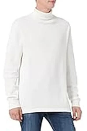 SELECTED Herr SLHMAINE LS stickad rulle hals W NOOS tröja, Egret, XXL, , XXL