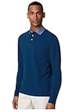 Hackett Herr vävd krage LS pikétröja, , XL, , XL