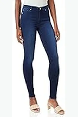 7 for all Mankind Hw skinny jeans för kvinnor, Blå (mellanblå Rl), 26W x 30L