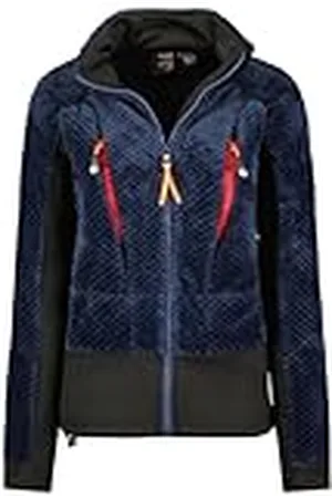 Geographical Norway Uliste dam varm fleece för kvinnor, varm dragkedja, höst, vinter, vår, varm, dam, långärmad, mjuk päls, komfort, utomhus, marinblå, S), , S