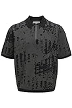 JACK & JONES Jcolloyd Knit Ss Jacquard Zip Polo, , S