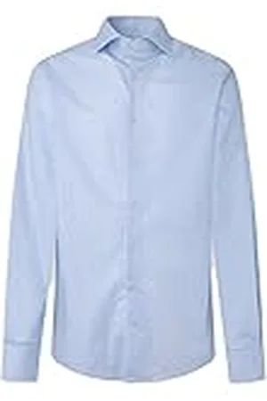 Hackett Herr lyx twill Check Shirt, vit/Sky, 37