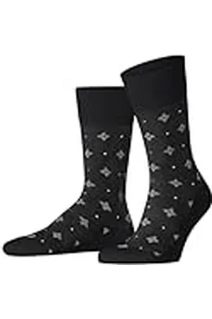 Falke Herrstrumpor Mosaic Floor M SO bomullslinne mönstrad 1 par, svart (Black 3000), 45–46, , 45-46 EU
