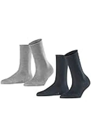 Falke Dam Active Breeze 2-pack hållbara Lyocell förstärkta damstrumpor utan mönster andningsbara miljövänliga 2 par strumpor, flera färger (sortiment 0020), 35–38 (2-pack)