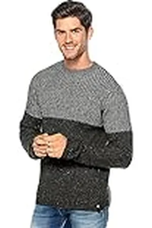 Only & Sons ONLY&SONS ONSLAZLO REG 3 Blocked Crew Neck Knit CS-tröja, medium grå melange, M, , M