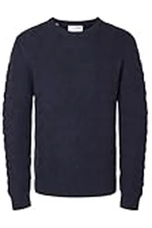 SELECTED Slhcallis Ls Knit Cable Crew Neck Noos, , XL
