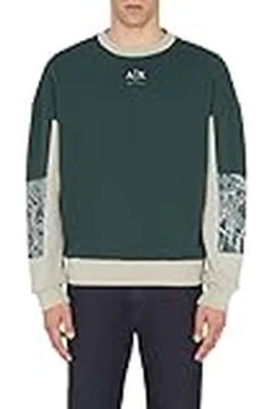 Armani Exchange Utvalda trefärgad säsongsbetonad rund hals fleecetröja Tröja XS