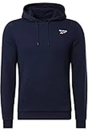 Reebok Herr vänster bröst logotyp huvtröja, Vector Navy, 2XL, Vector marin, XXL