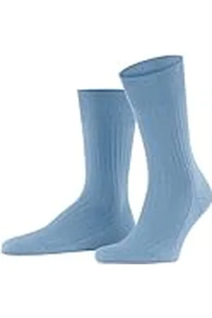 Falke Herr Bristol Pure strumpor ventilerande klimatreglerande lukthämmande ull förstärkta herrstrumpor platt söm för tryckfri spets enfärgad ribbad 1 par, , 43-44 EU