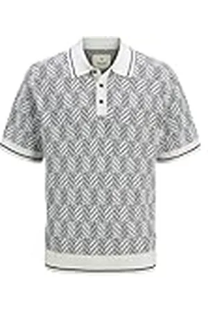 JACK & JONES Herr Jprblucody strukturell stickad pikétröja Ss, , XXL