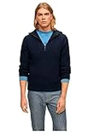 HUGO BOSS Herrar Atondo stickad kläder, Dark Blue404, S