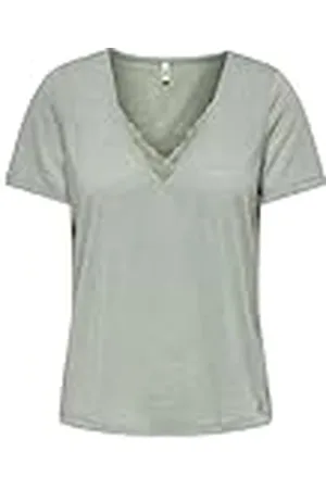 ONLY Onlzola Life S/S V-hals spets topp JRS, , XL