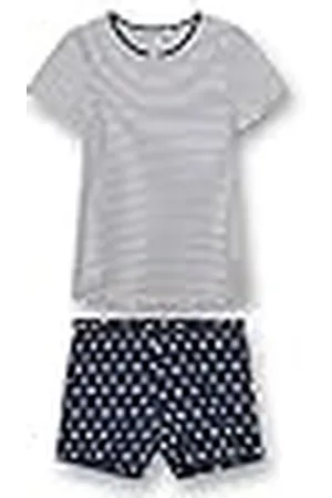 Sanetta Flickpyjamas kort blå pyjamasset, , 128 cm