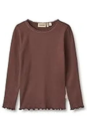WHEAT Flicka Rib långärmad Reese Oeko-tex T-shirt, , 110