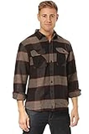 Brixton Bowery L/S flanellskjorta med button-down-krage för män, , XL