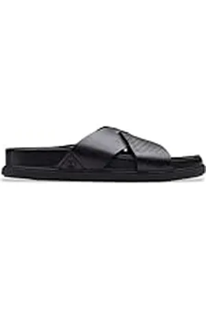 Clarks Torford Cross Slide Sandal, Black Leather, 9 UK, , 43 EU