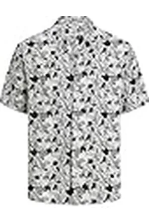 JACK & JONES Jorluke party AOP skjorta Ss Blk kortärmad skjorta, , XXL