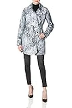 Guess Kvinnor kvinnor dubbelbröst reptiltryck trenchcoat x-large