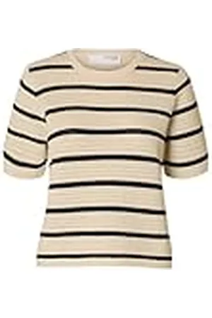 SELECTED Slfvinna Ss Structure Knit O-Neck Noos, , S