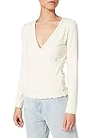Scotch&Soda Dam ribbad omlottop gjord av Ecovero-blandning T-shirt, , M