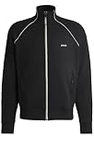 HUGO BOSS Herr Skaz 1 sweatshirt med dragkedja i bomullsblandning med 3D-formad logotyp, , S