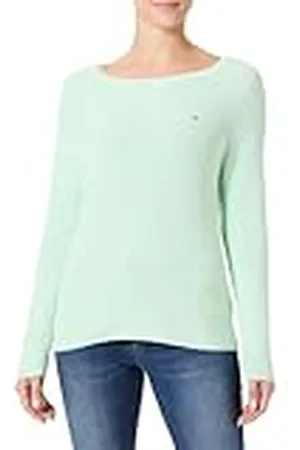 Tommy Hilfiger Dam CO CARDI FINA GG LS BOAT-NK SWT WW0WW44975, grön, S, , S