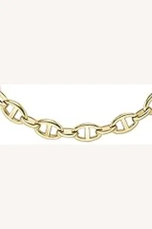 Fossil Damarmband, Heritage D-Link Guld-Ton, Halsband med ankarkedja