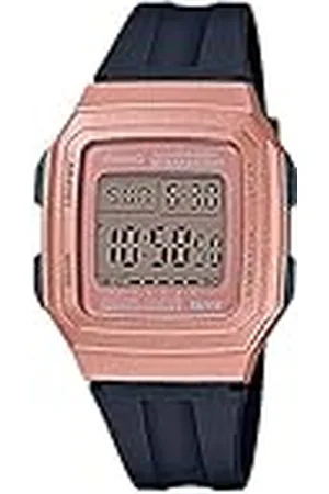 Casio Digital kvarts klocka för män med harts armband, Svart roséguld, Sportig