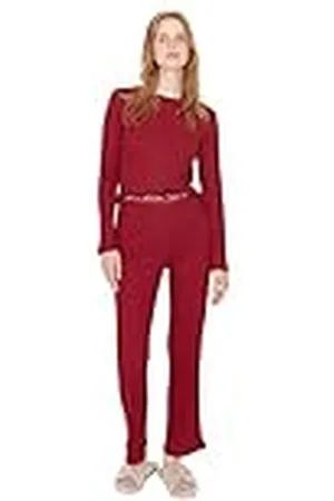 Trendyol Pajama-set – vinröd – vanlig, , M