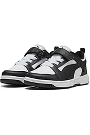 PUMA Rebound V6 Lo AC+ PS, Unisex-barn och tonåringar, vit svart, 21 EU