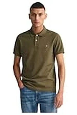 GANT Slim Shield SS Pique pikétröja för män, junipergrön, standard, Juniper grön, 3XL