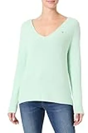 Tommy Hilfiger Dam CO CARDI STITCH V-NK LS WW0WW44452, grön, XS, , XS