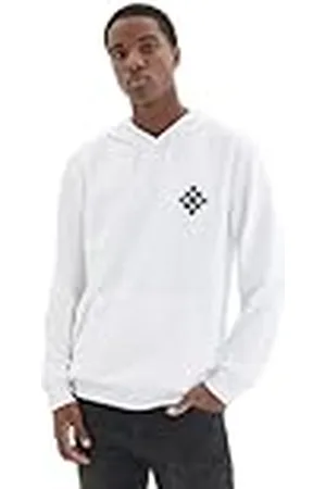 Trendyol Herrhuva vanlig vanlig sweatshirt, vit, M, , M